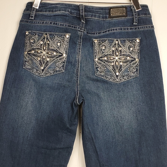 Earl jeans rhinestone bling capri jeans size 6 petite - Picture 6 of 14